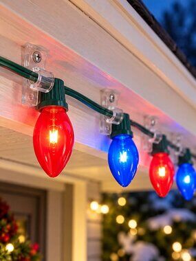 Yule Rite C-9 Holiday Christmas Light Bulb Pack Red Blue Replacement Decor 120V